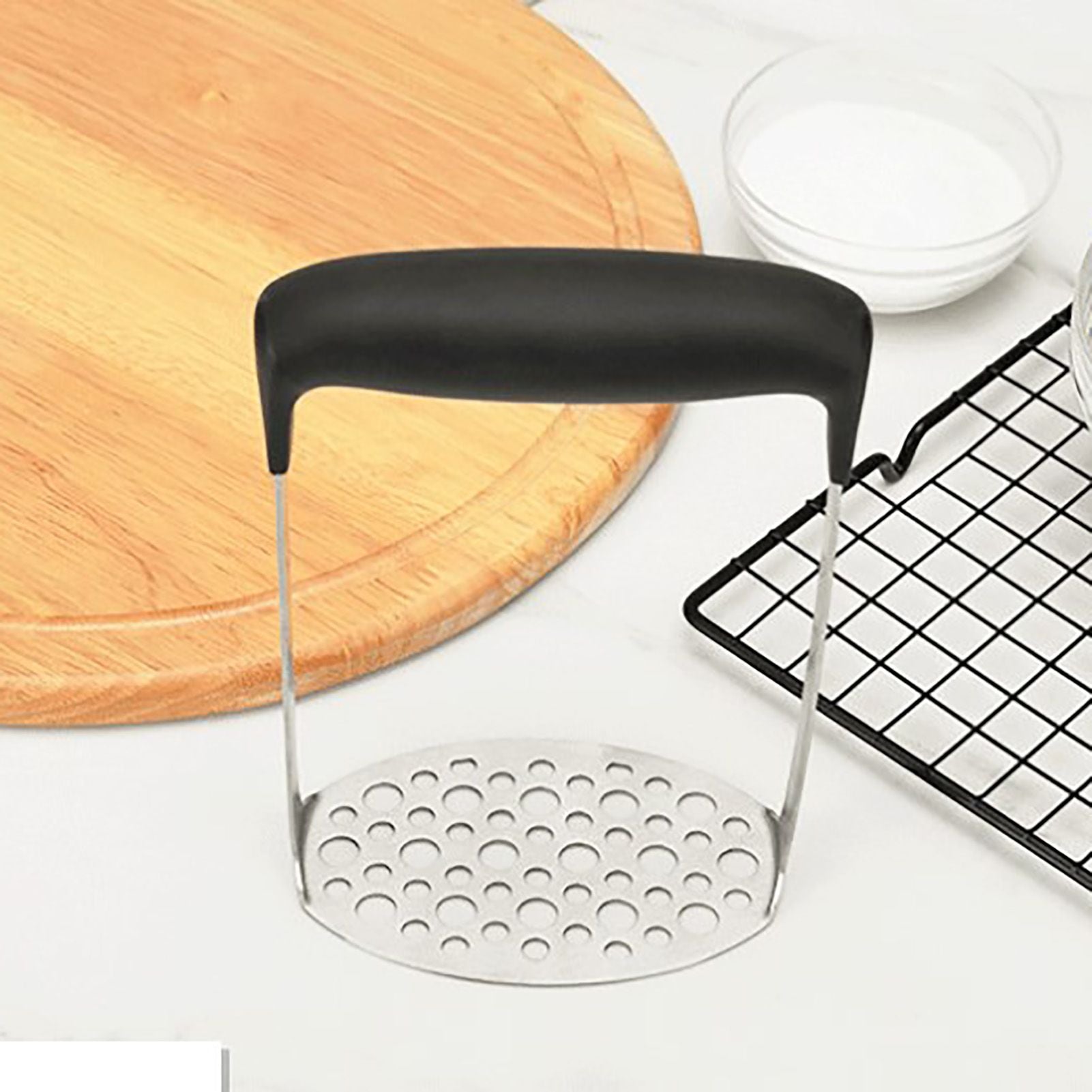 Stainless Steel Potato Masher Home Manual Potato Press Kitchen Sweet Potato Mud Mash Tool V1294-YM0521-3118220322811