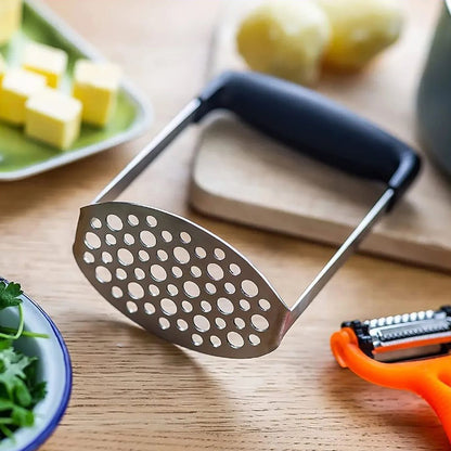 Stainless Steel Potato Masher Home Manual Potato Press Kitchen Sweet Potato Mud Mash Tool V1294-YM0521-3118220322811
