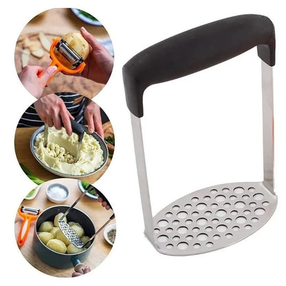 Stainless Steel Potato Masher Home Manual Potato Press Kitchen Sweet Potato Mud Mash Tool V1294-YM0521-3118220322811