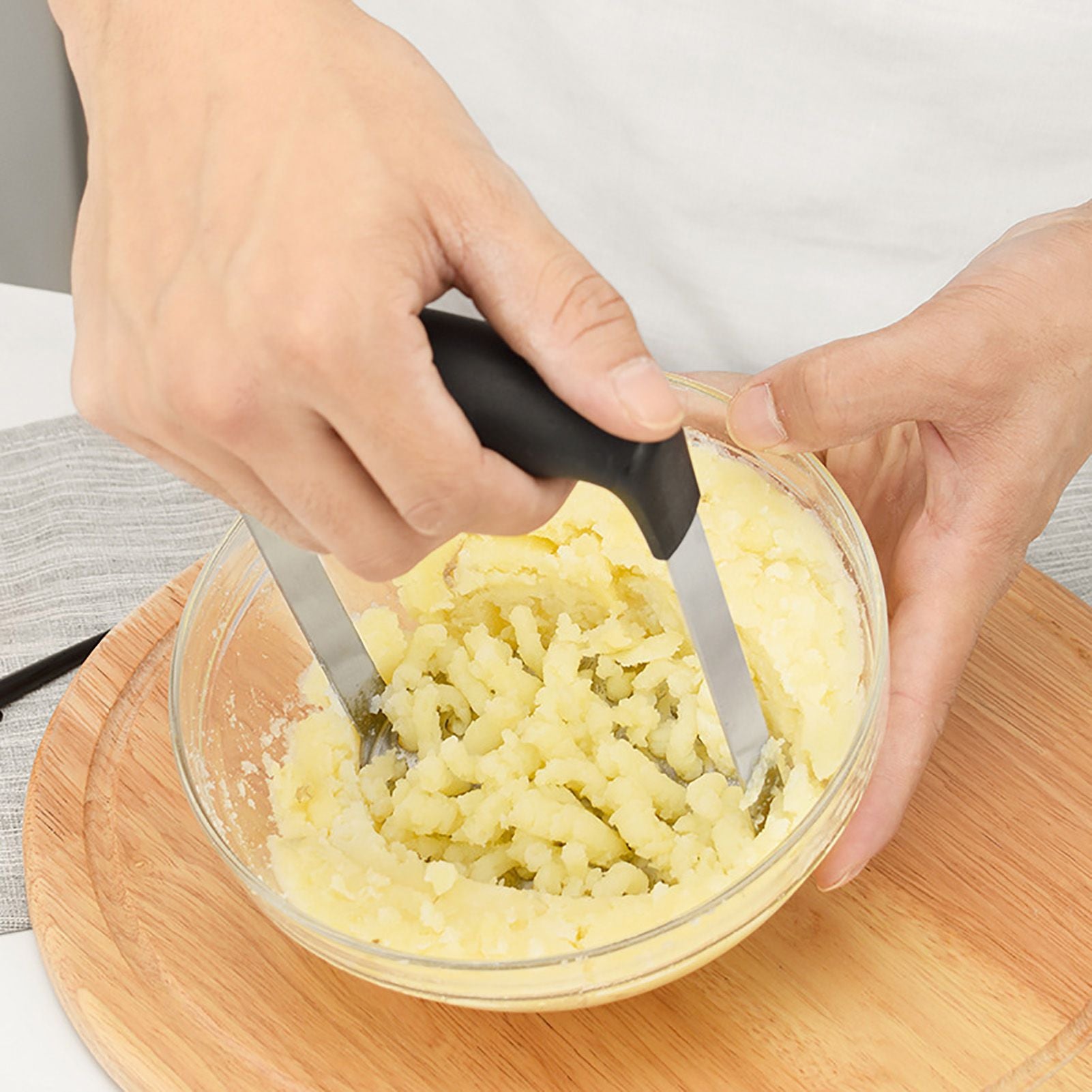 Stainless Steel Potato Masher Home Manual Potato Press Kitchen Sweet Potato Mud Mash Tool V1294-YM0521-3118220322811