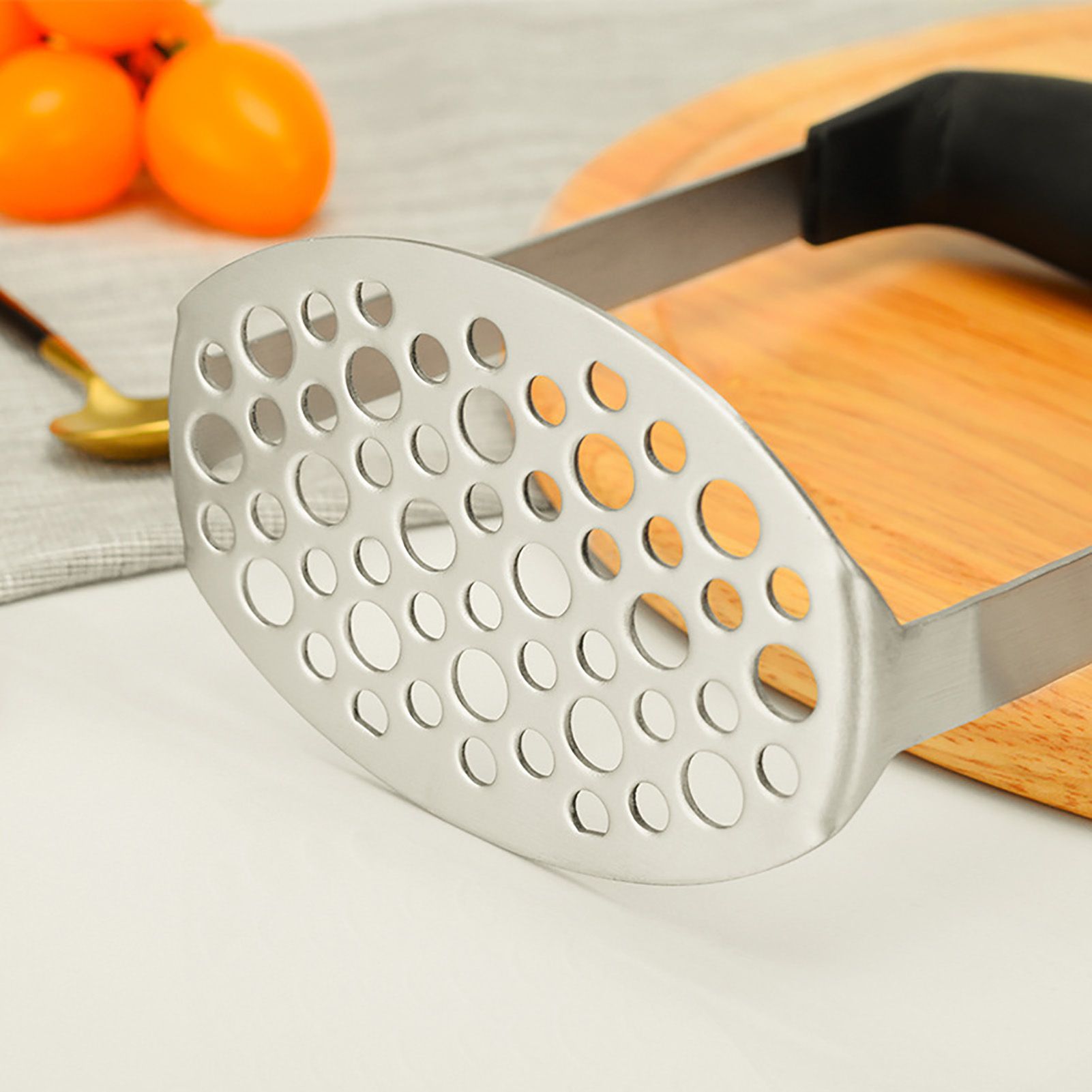 Stainless Steel Potato Masher Home Manual Potato Press Kitchen Sweet Potato Mud Mash Tool V1294-YM0521-3118220322811
