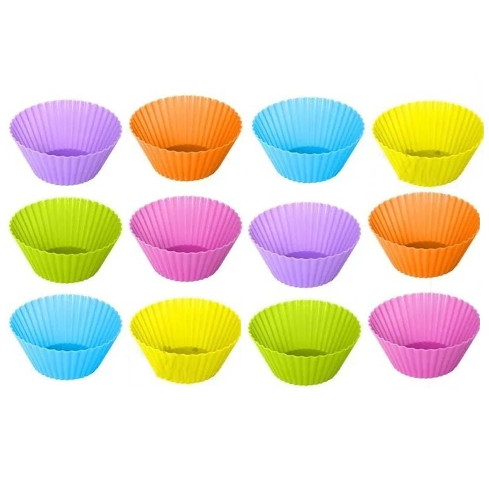 12pcs Silicone Baking Cups High Temperature Resistant Food Grade Silicone Muffin Cups for Party V1294-YM0521-3118220324311