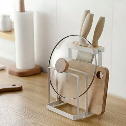 Knife Cutting Board Holder Multifunctional Pot Lid Knife Block Cutting Board Organizer for Kitchen Supplies V1294-YM0521-3118220328411