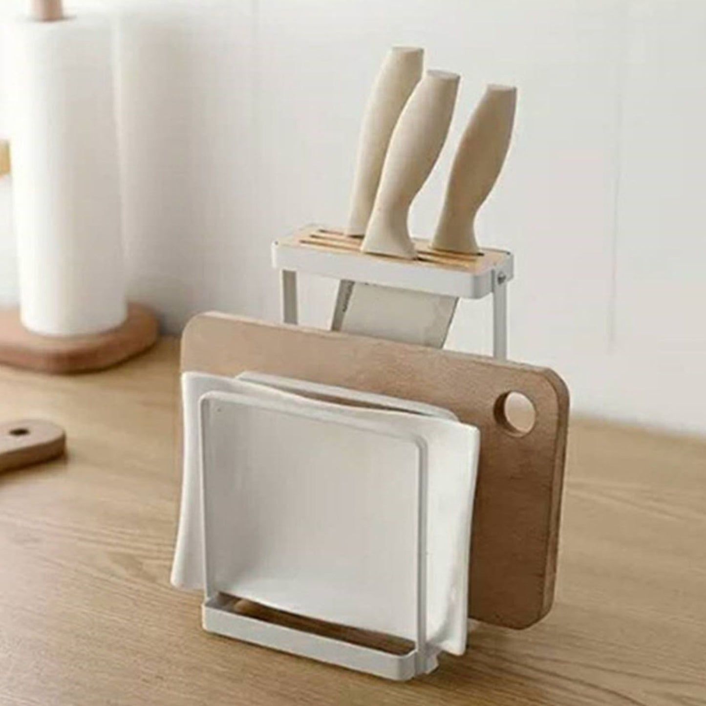 Knife Cutting Board Holder Multifunctional Pot Lid Knife Block Cutting Board Organizer for Kitchen Supplies V1294-YM0521-3118220328411