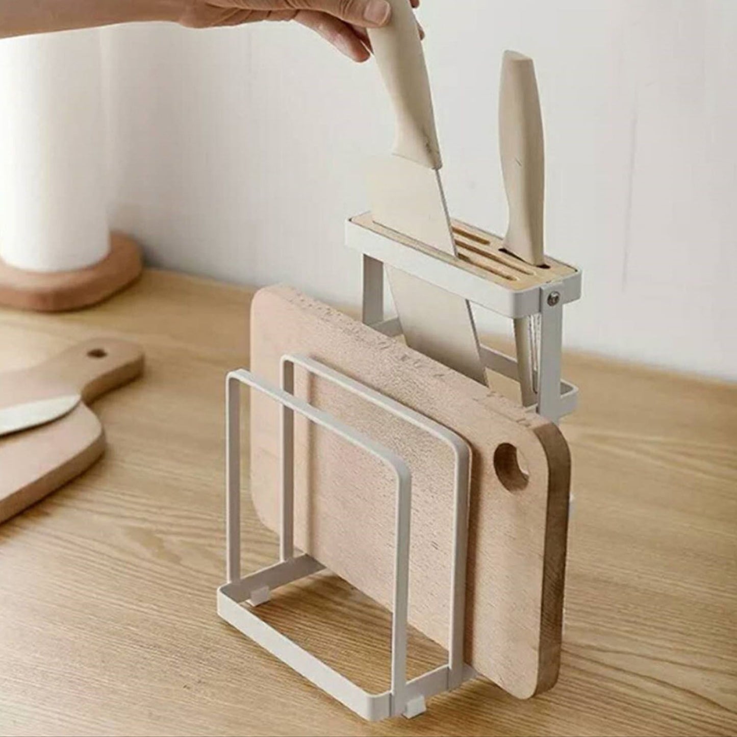 Knife Cutting Board Holder Multifunctional Pot Lid Knife Block Cutting Board Organizer for Kitchen Supplies V1294-YM0521-3118220328411