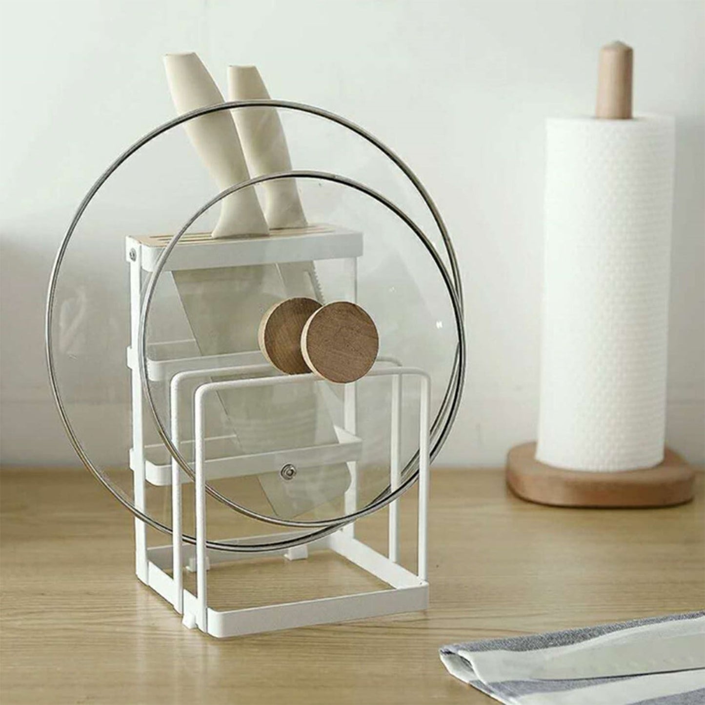 Knife Cutting Board Holder Multifunctional Pot Lid Knife Block Cutting Board Organizer for Kitchen Supplies V1294-YM0521-3118220328411