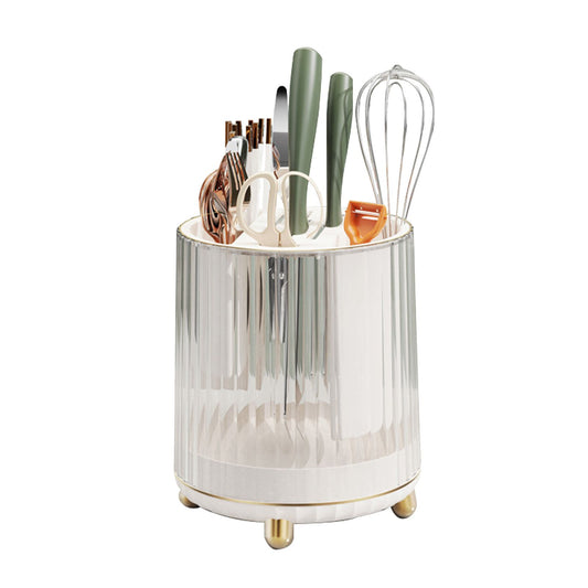 Kitchen Knife Utensil Holder Rotating Knife Block Holder with Scissors Slot Multifunctional Countertop V1294-YM0521-3118220329011
