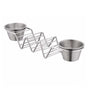 Taco Stand Stainless Steel 3 Grid V Shaped Glossy Taco Holder Rack for Kitchen Home with Double Side Sauce V1294-YM0521-3118220329312