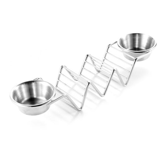 Taco Stand Stainless Steel 3 Grid V Shaped Glossy Taco Holder Rack for Kitchen Home with Double Side Sauce V1294-YM0521-3118220329312