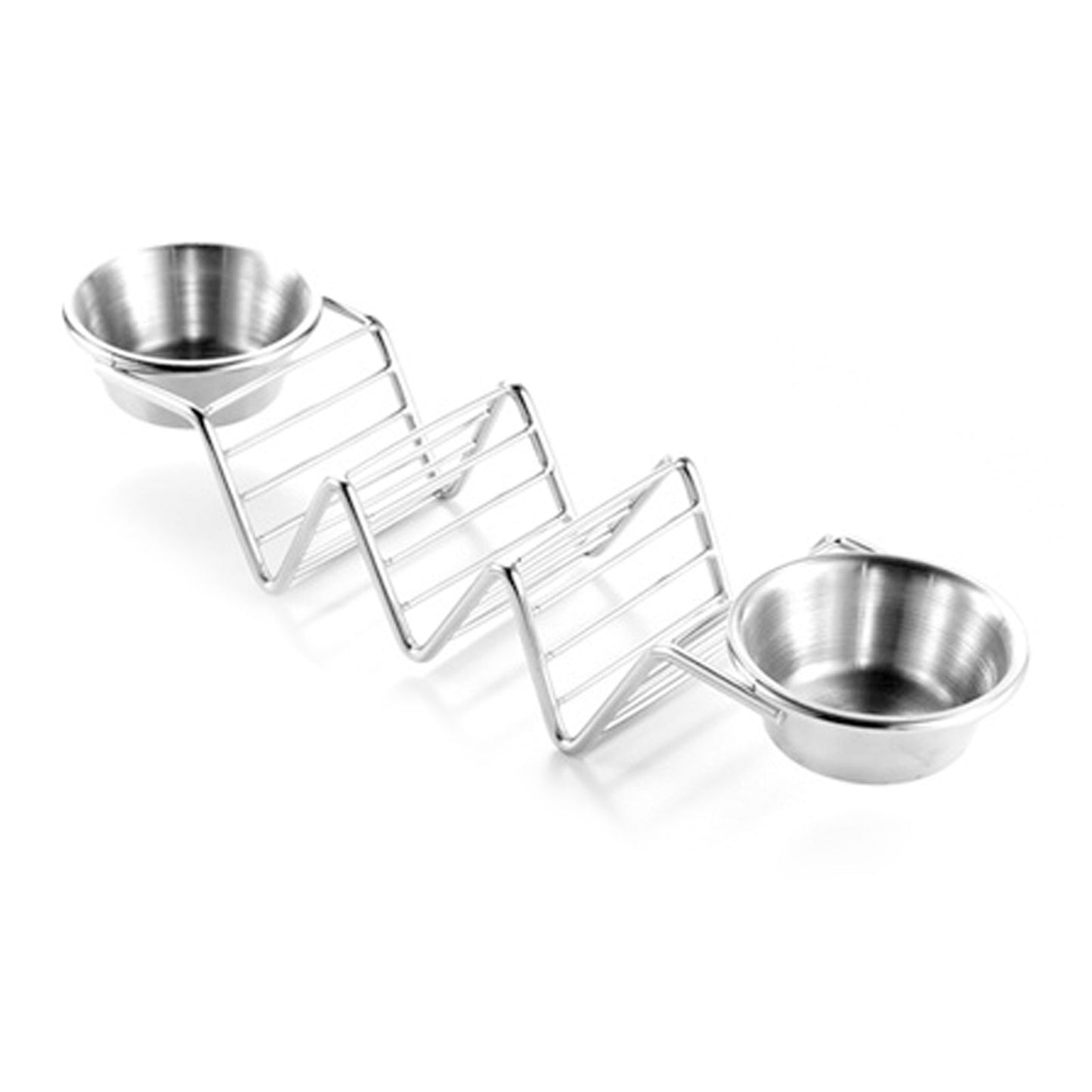 Taco Stand Stainless Steel 3 Grid V Shaped Glossy Taco Holder Rack for Kitchen Home with Double Side Sauce V1294-YM0521-3118220329312
