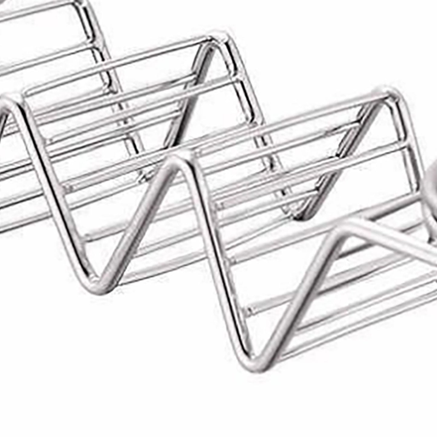 Taco Stand Stainless Steel 3 Grid V Shaped Glossy Taco Holder Rack for Kitchen Home with Double Side Sauce V1294-YM0521-3118220329312