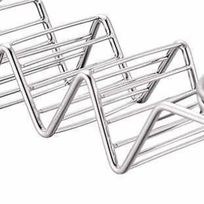 Taco Stand Stainless Steel 3 Grid V Shaped Glossy Taco Holder Rack for Kitchen Home with Double Side Sauce V1294-YM0521-3118220329312