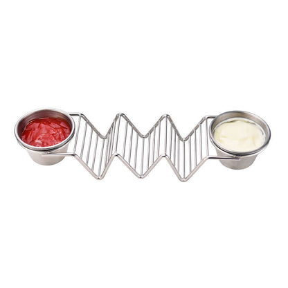 Taco Stand Stainless Steel 3 Grid V Shaped Glossy Taco Holder Rack for Kitchen Home with Double Side Sauce V1294-YM0521-3118220329312