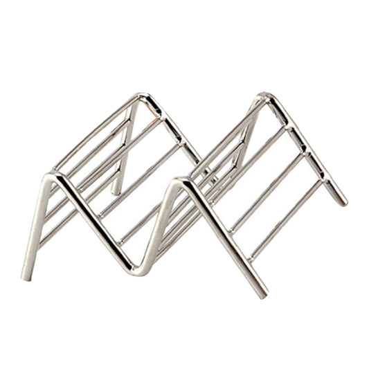 Stainless Steel V Shaped Taco Holder Corn Roll Spring Roll Taco Stand Home Pancake Food Rack 1-2 Grids V1294-YM0521-3118220330014