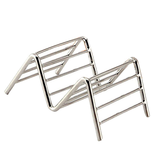 Stainless Steel V Shaped Taco Holder Corn Roll Spring Roll Taco Stand Home Pancake Food Rack 1-2 Grids V1294-YM0521-3118220330014