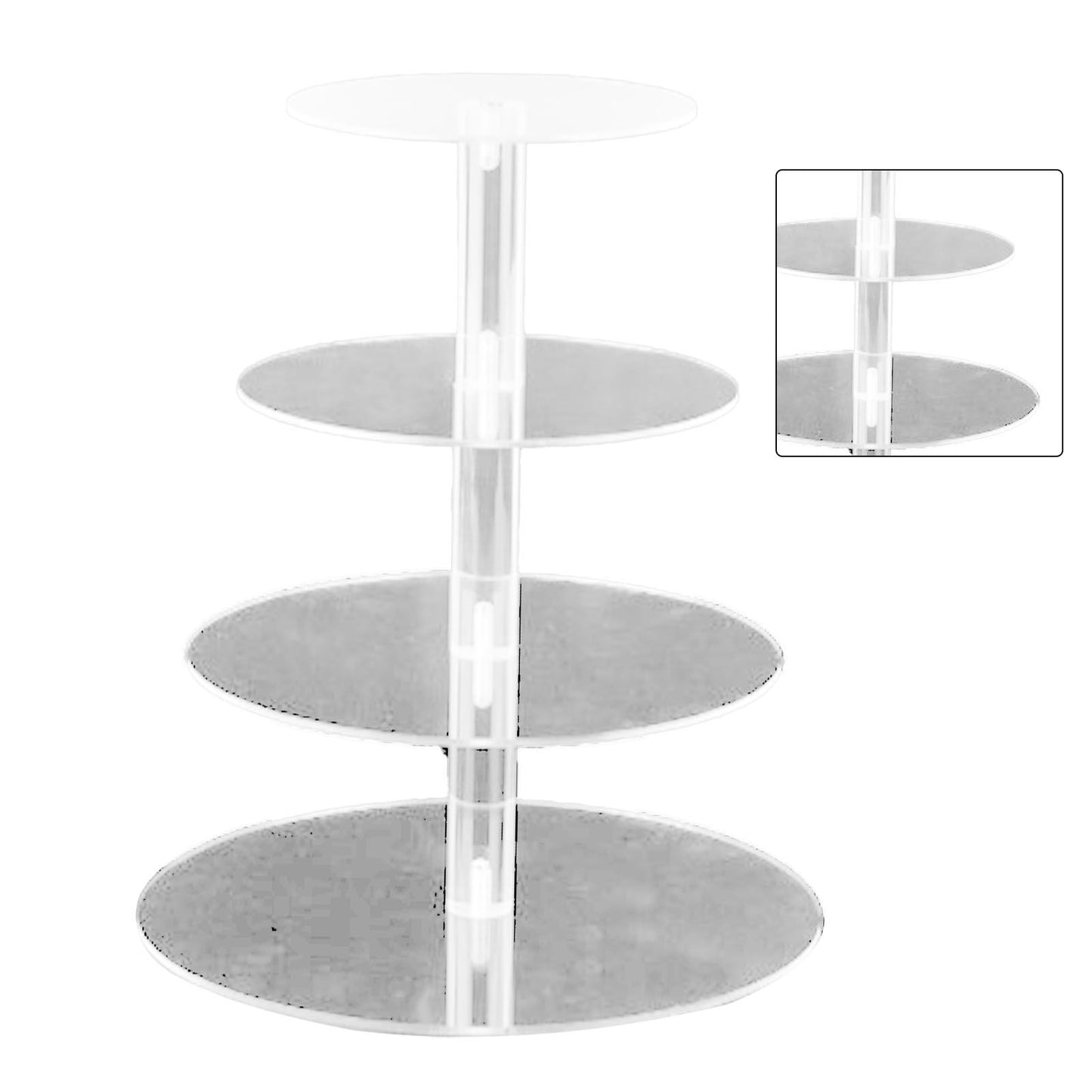 Cupcake Stand Multi Round Tiers Transparent Acrylic High Stability Cupcake Tower for Display Serving Party 4 V1294-YM0521-3118220330412