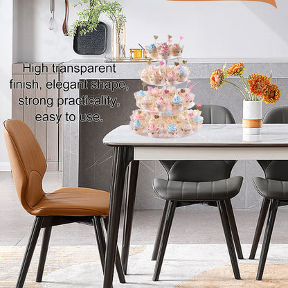 Cupcake Stand Multi Round Tiers Transparent Acrylic High Stability Cupcake Tower for Display Serving Party 4 V1294-YM0521-3118220330412