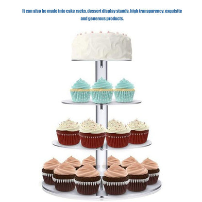 Cupcake Stand Multi Round Tiers Transparent Acrylic High Stability Cupcake Tower for Display Serving Party 4 V1294-YM0521-3118220330412