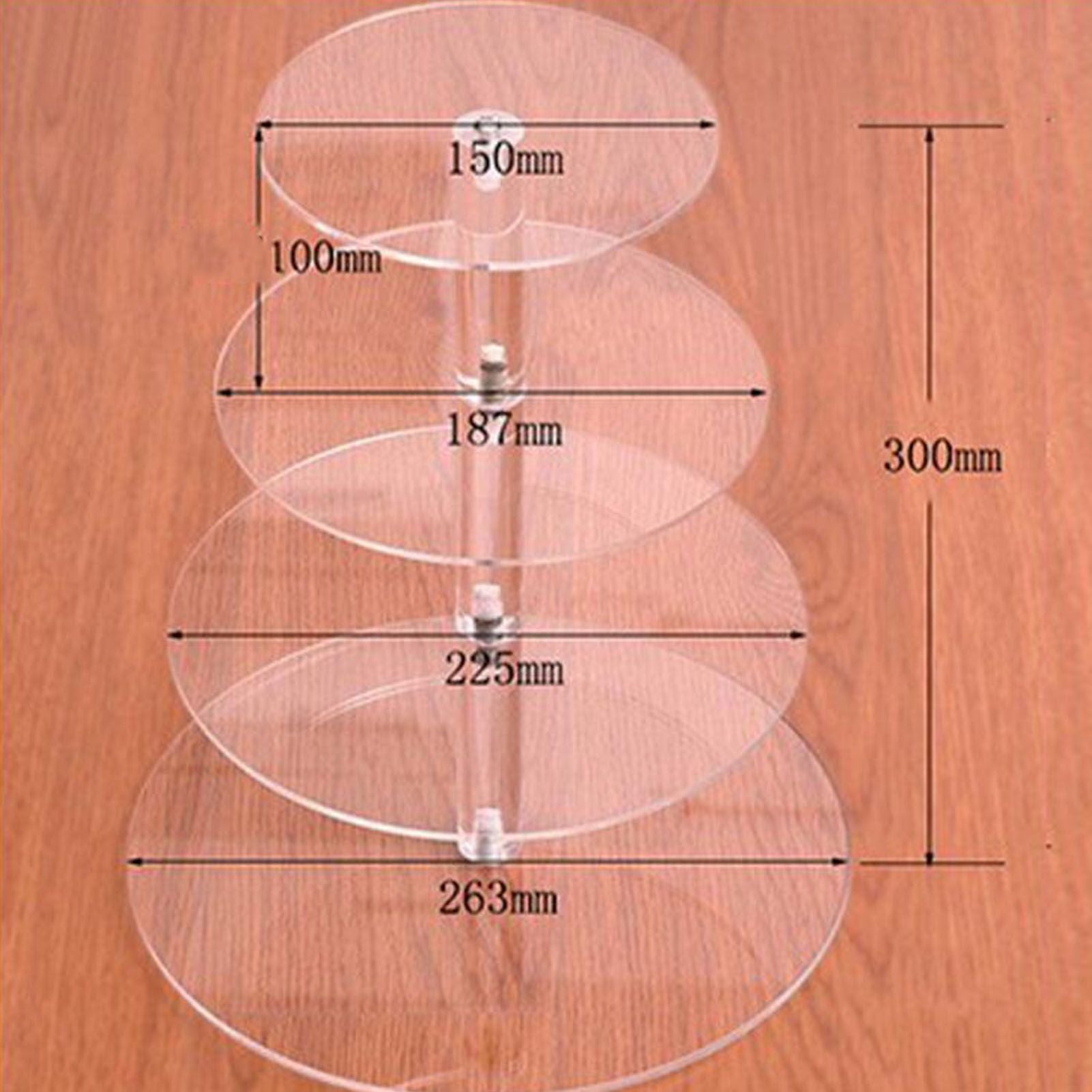 Cupcake Stand Multi Round Tiers Transparent Acrylic High Stability Cupcake Tower for Display Serving Party 4 V1294-YM0521-3118220330412