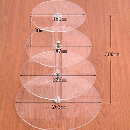 Cupcake Stand Multi Round Tiers Transparent Acrylic High Stability Cupcake Tower for Display Serving Party 4 V1294-YM0521-3118220330412