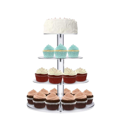 Cupcake Stand Multi Round Tiers Transparent Acrylic High Stability Cupcake Tower for Display Serving Party 4 V1294-YM0521-3118220330412