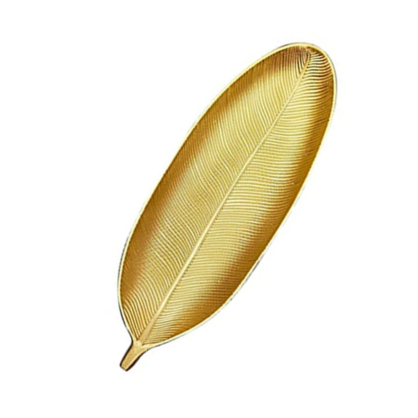 Fruit Plate Golden Style Leaf Shape Brushed Appearance Compact Density Board Serving Dessert Plate for Home S V1294-YM0521-3118220330811