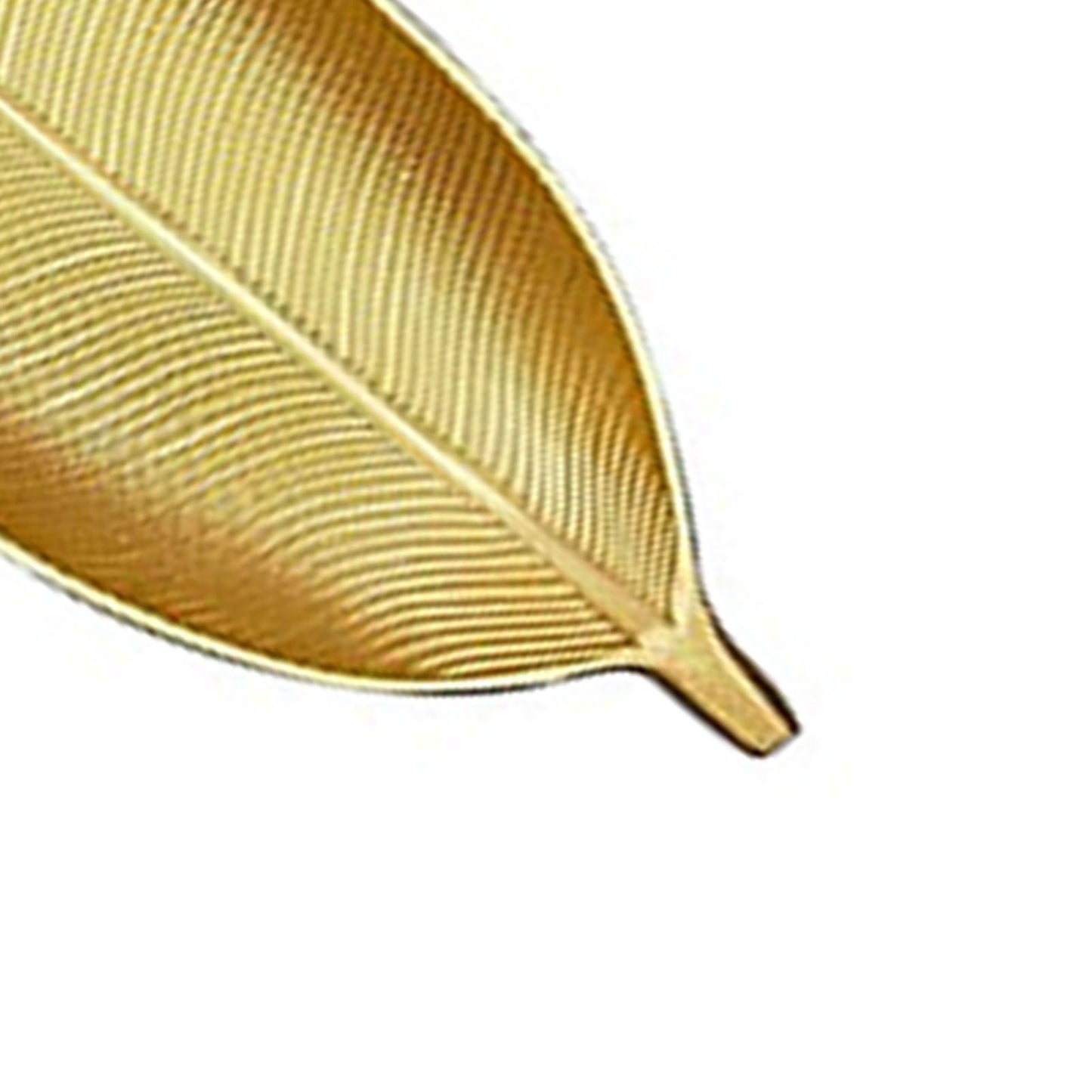 Fruit Plate Golden Style Leaf Shape Brushed Appearance Compact Density Board Serving Dessert Plate for Home S V1294-YM0521-3118220330811
