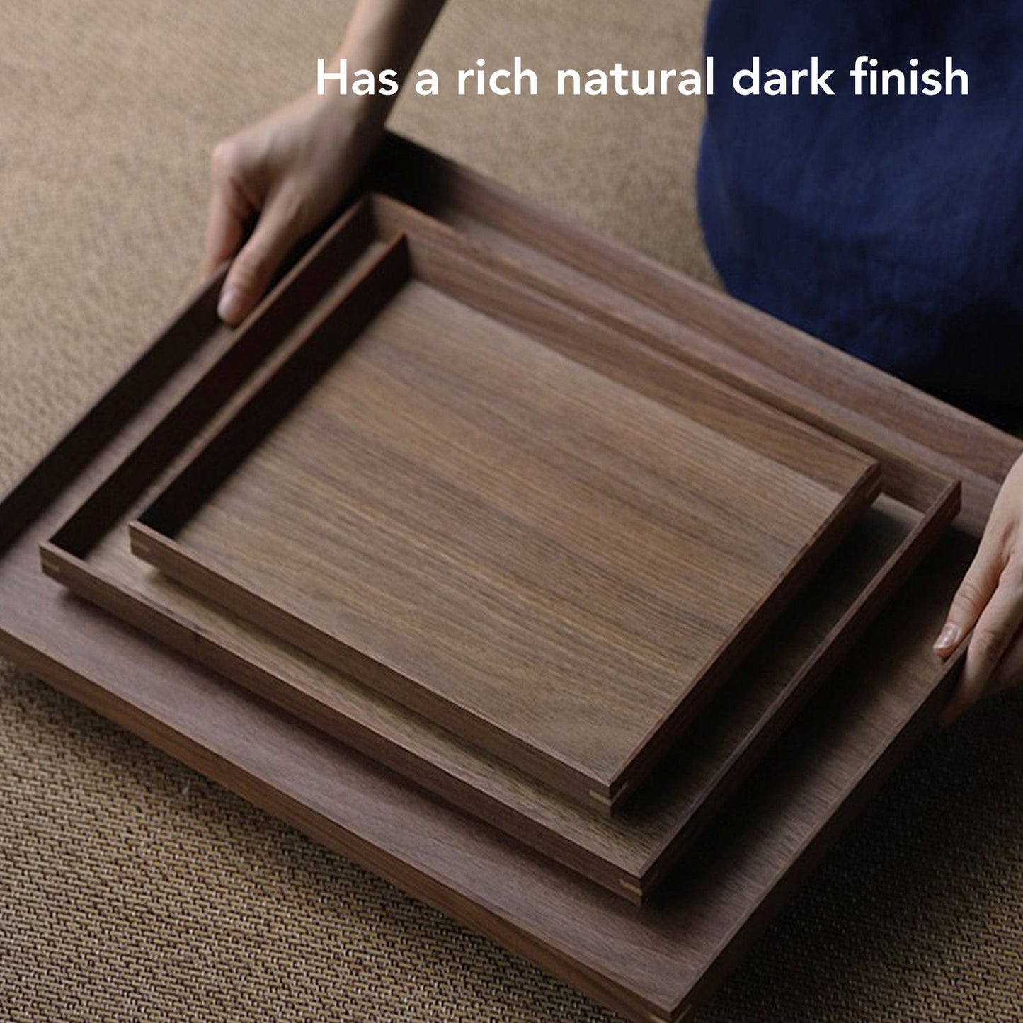 Black Walnut Tray Simple Fashion Serving Tray Serve Tea Fruit Cheese Wine Or Meals Small Square V1294-YM0521-3118220336911