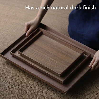 Black Walnut Tray Simple Fashion Serving Tray Serve Tea Fruit Cheese Wine Or Meals Small Rectangle V1294-YM0521-3118220336913