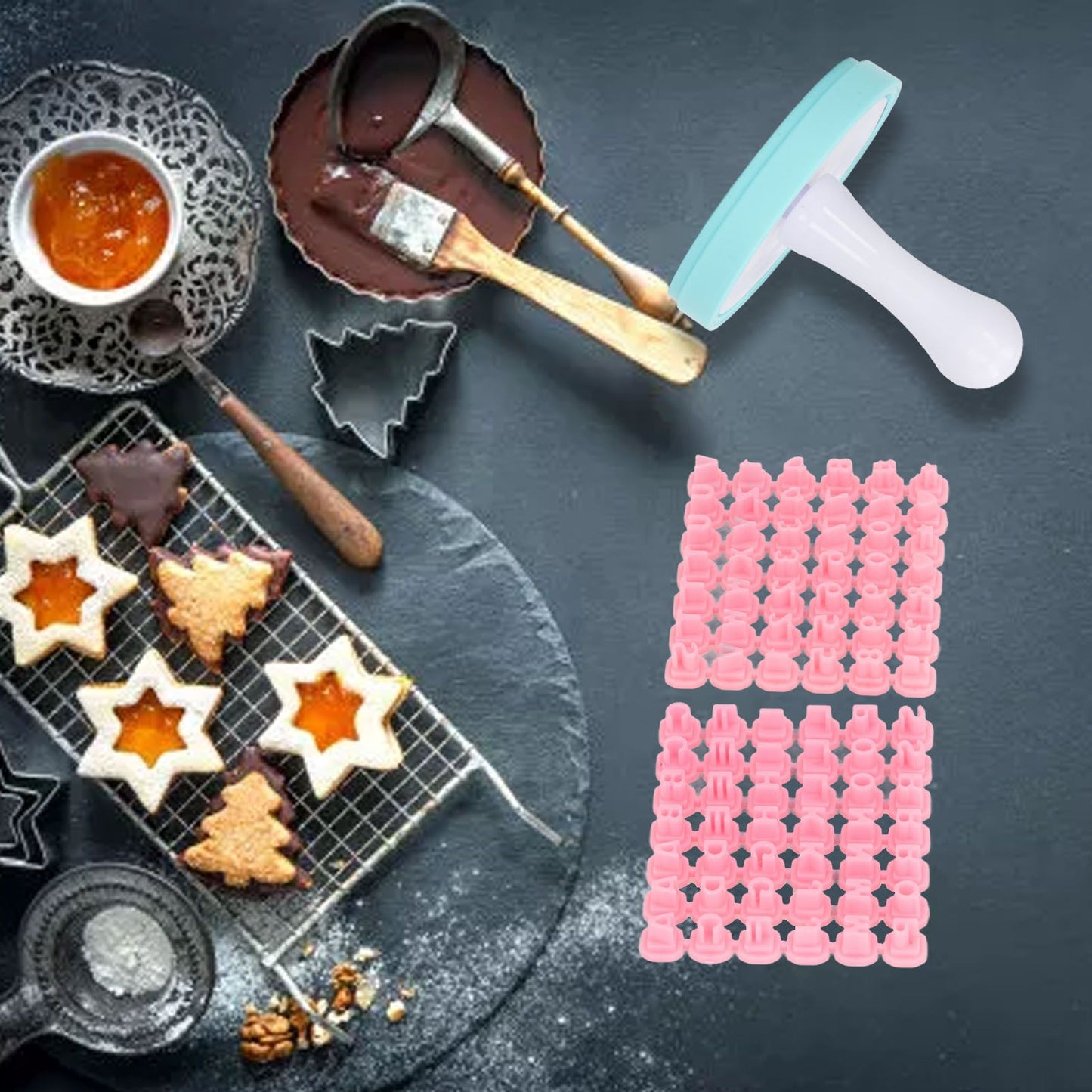 Letter Cookie Stamps Safe Flexible Alphabet Shape DIY Biscuit Cake Mold for Baking Tool V1294-YM0521-3118220347511