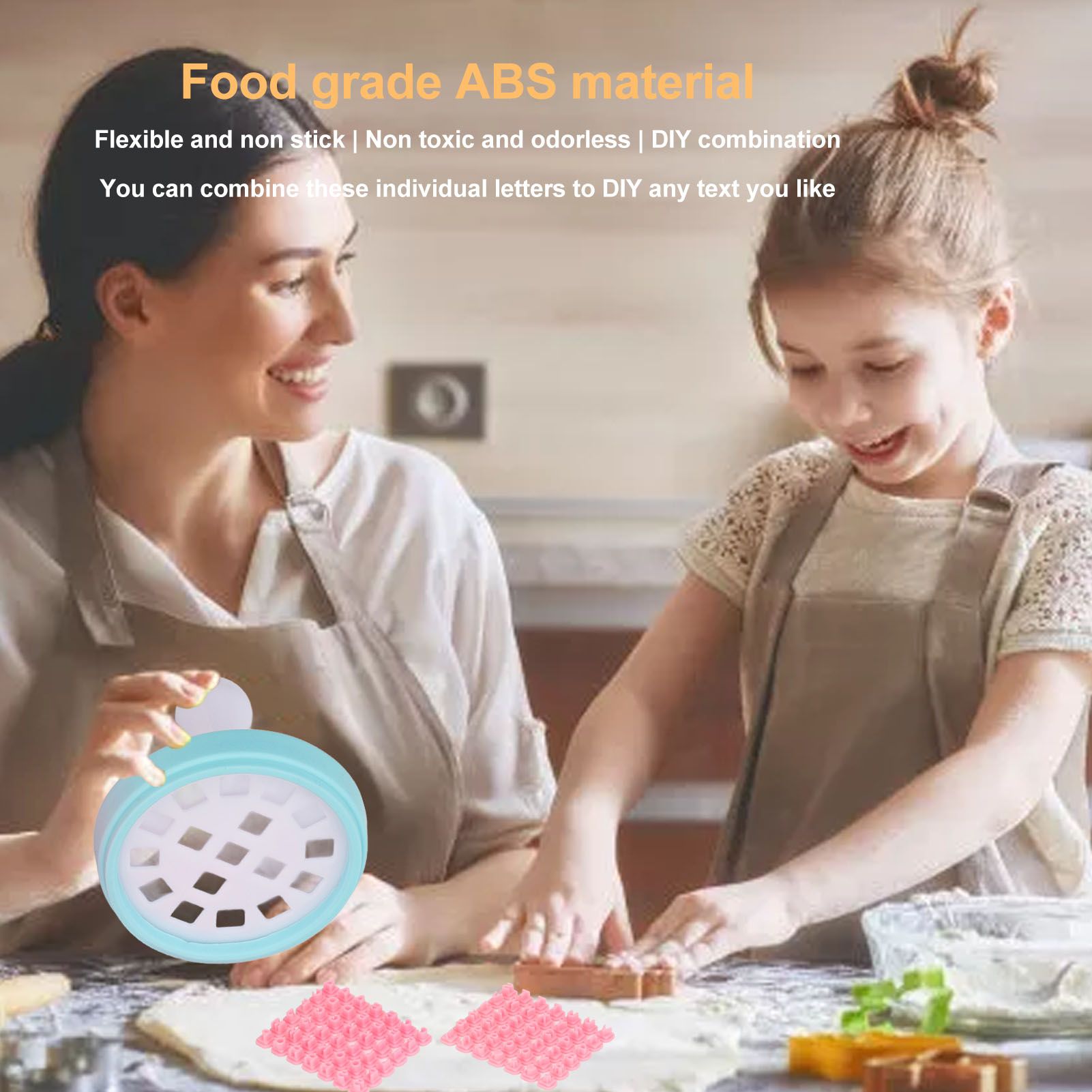 Letter Cookie Stamps Safe Flexible Alphabet Shape DIY Biscuit Cake Mold for Baking Tool V1294-YM0521-3118220347511