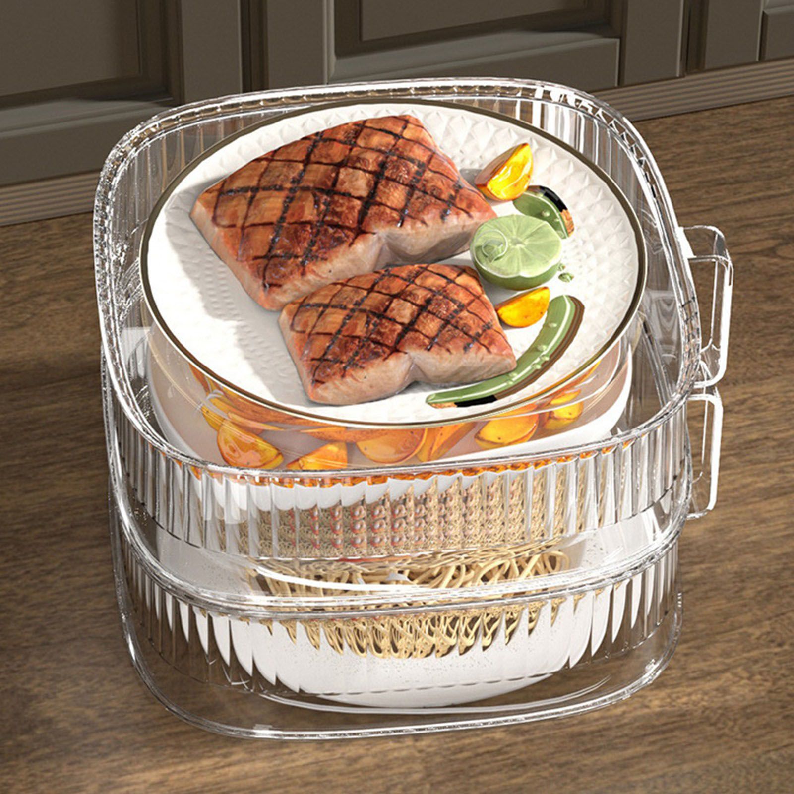 Insulation Vegetable Dish Cover Multifunctional Leftovers Cover Kitchen Table Dustproof Food Covers 2 Layers V1294-YM0521-3118230002112