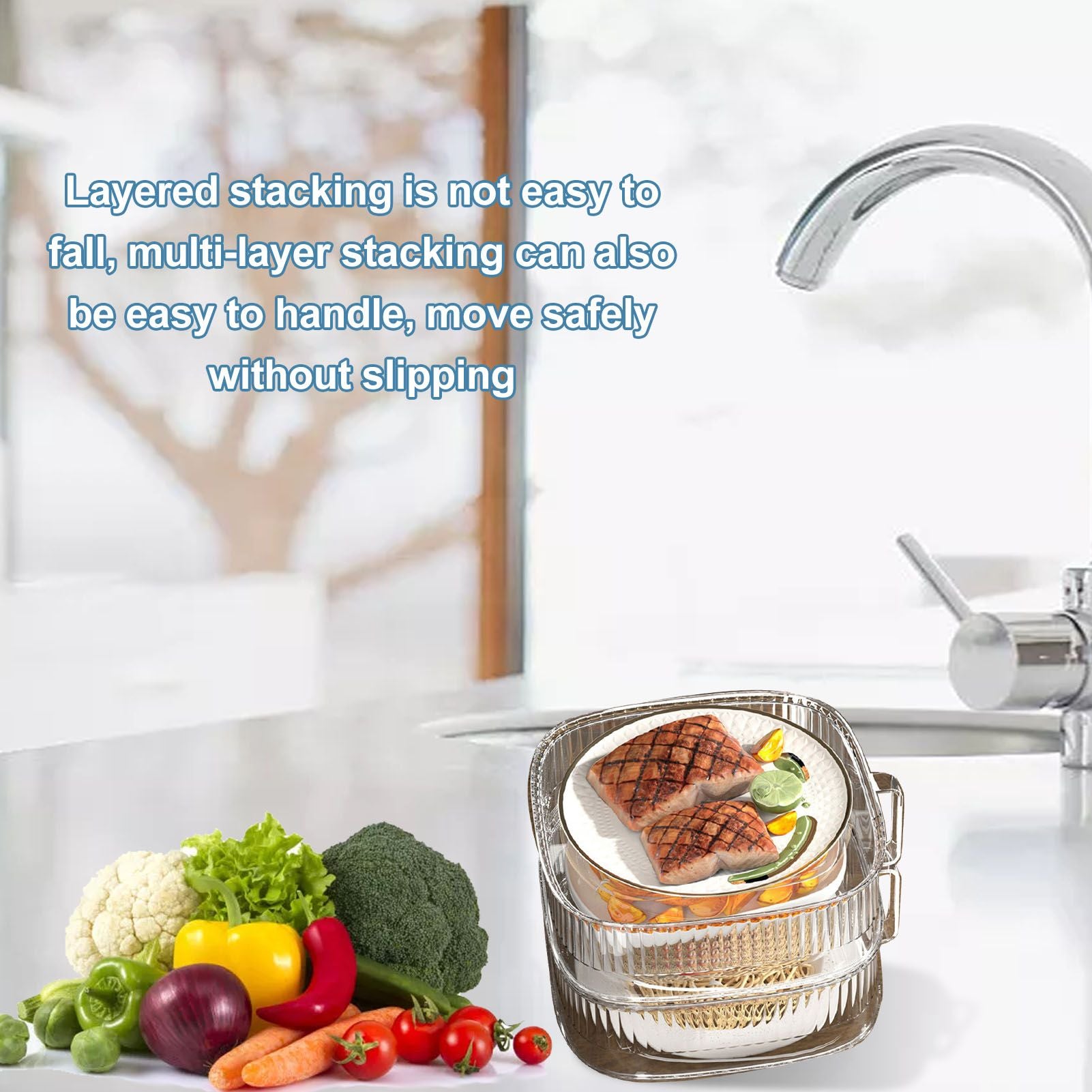 Insulation Vegetable Dish Cover Multifunctional Leftovers Cover Kitchen Table Dustproof Food Covers 2 Layers V1294-YM0521-3118230002112