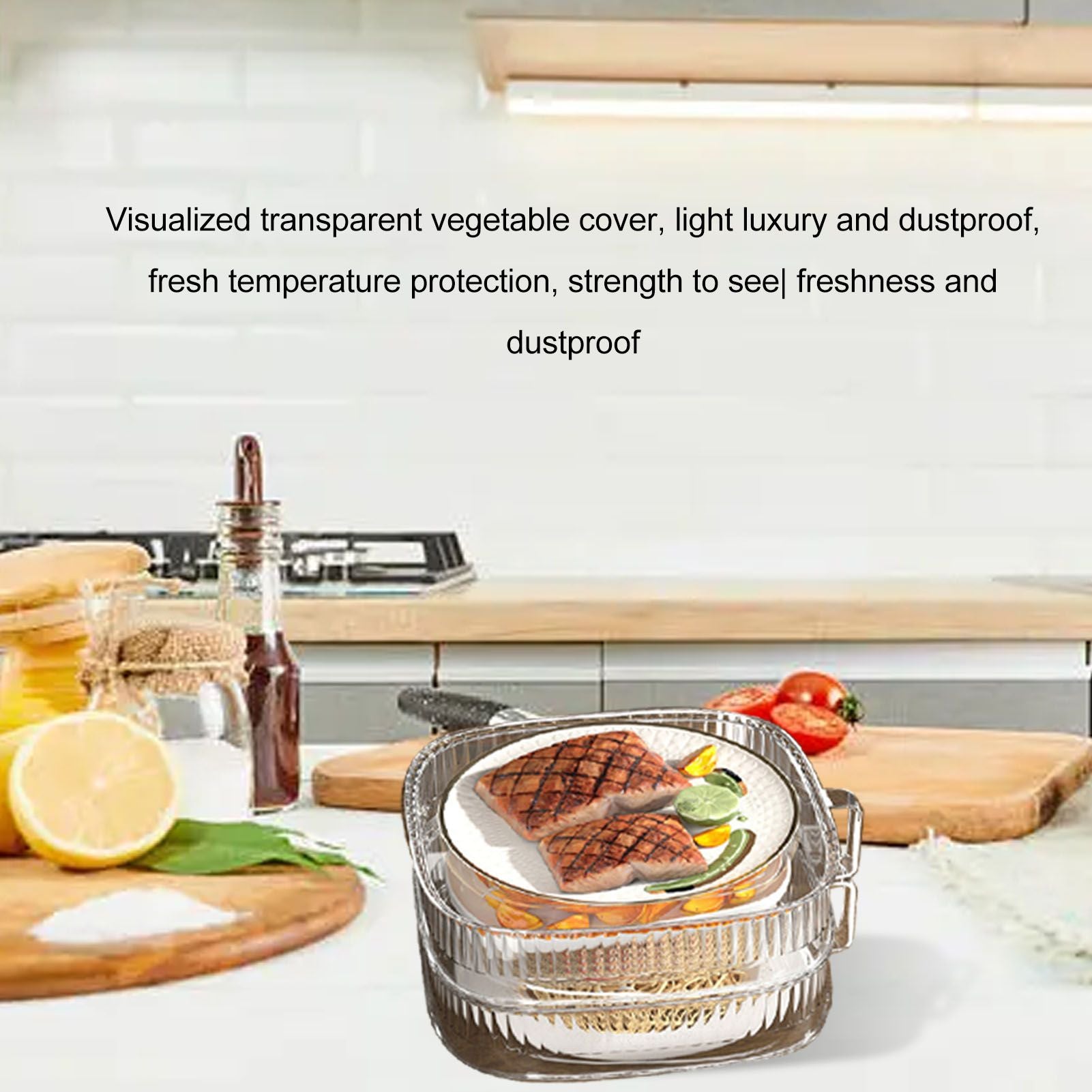 Insulation Vegetable Dish Cover Multifunctional Leftovers Cover Kitchen Table Dustproof Food Covers 2 Layers V1294-YM0521-3118230002112