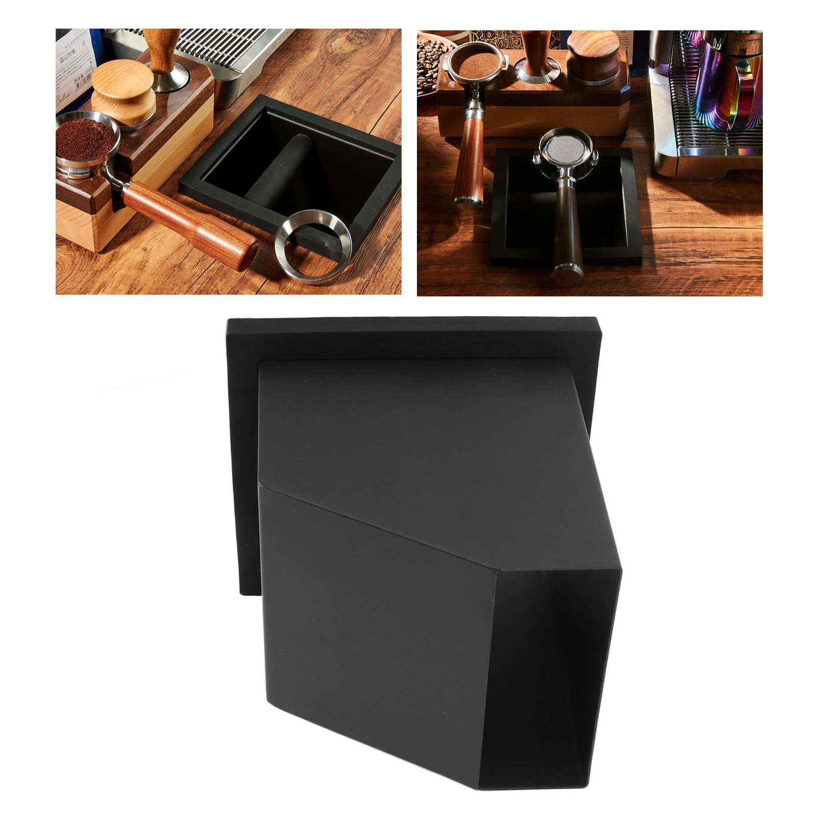 Coffee Knock Box Embedded Bottomless Coffee Knocking Slag Bucket Cafe Bar Powder Grounds Box Black V1294-YM0521-3118230004411