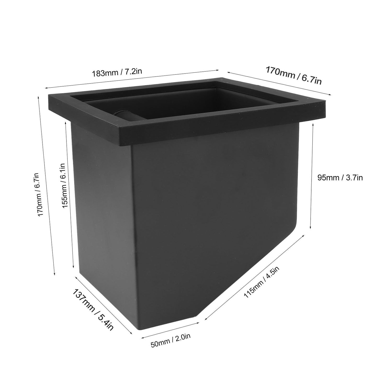 Coffee Knock Box Embedded Bottomless Coffee Knocking Slag Bucket Cafe Bar Powder Grounds Box Black V1294-YM0521-3118230004411