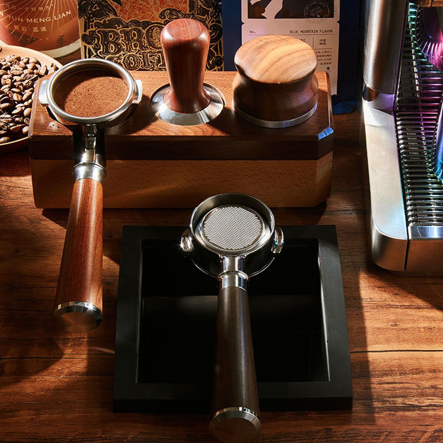 Coffee Knock Box Embedded Bottomless Coffee Knocking Slag Bucket Cafe Bar Powder Grounds Box Black V1294-YM0521-3118230004411