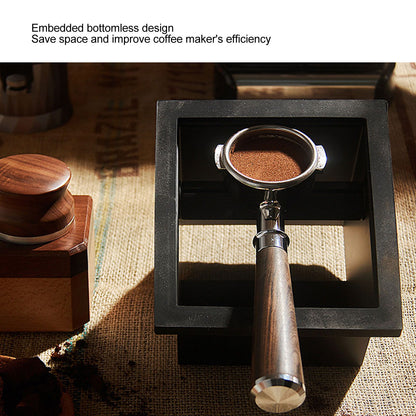 Coffee Knock Box Embedded Bottomless Coffee Knocking Slag Bucket Cafe Bar Powder Grounds Box Black V1294-YM0521-3118230004411