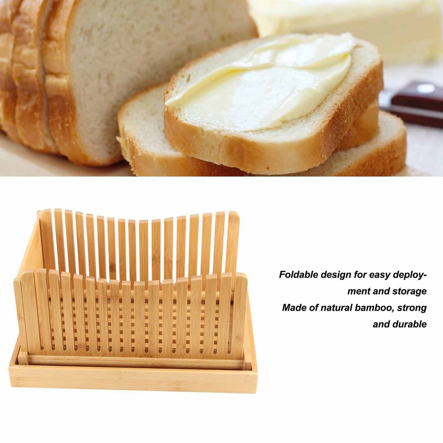 Bamboo Foldable Bread Slicing Guide Toast Loaf Cutting Guide Slicing Maker Kitchen DIY Baking Pastry Tools V1294-YM0521-3118230006411