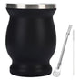 8oz 304 Stainless Steel Gourd Cup Double Layers Vacuum Insulation Cup with Straw Brush Black V1294-YM0521-3118230012111