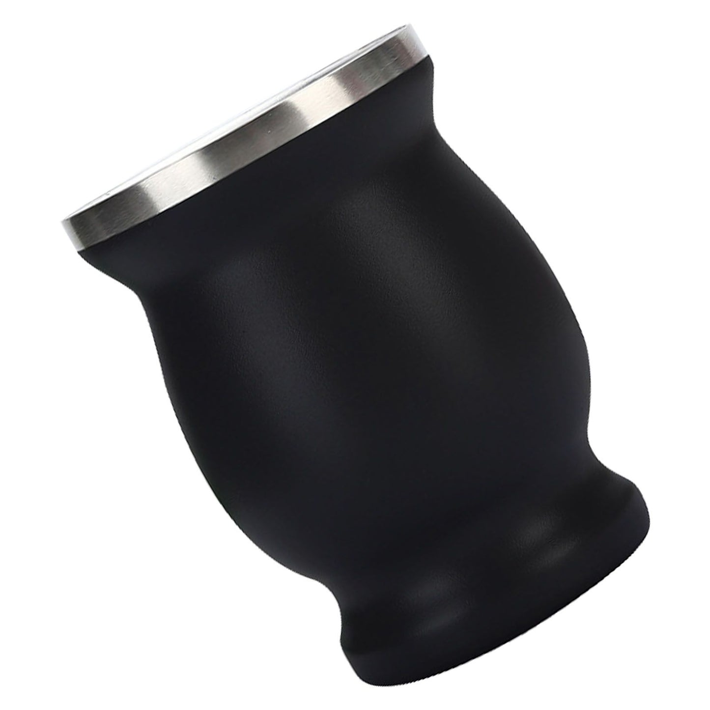 8oz 304 Stainless Steel Gourd Cup Double Layers Vacuum Insulation Cup with Straw Brush Black V1294-YM0521-3118230012111