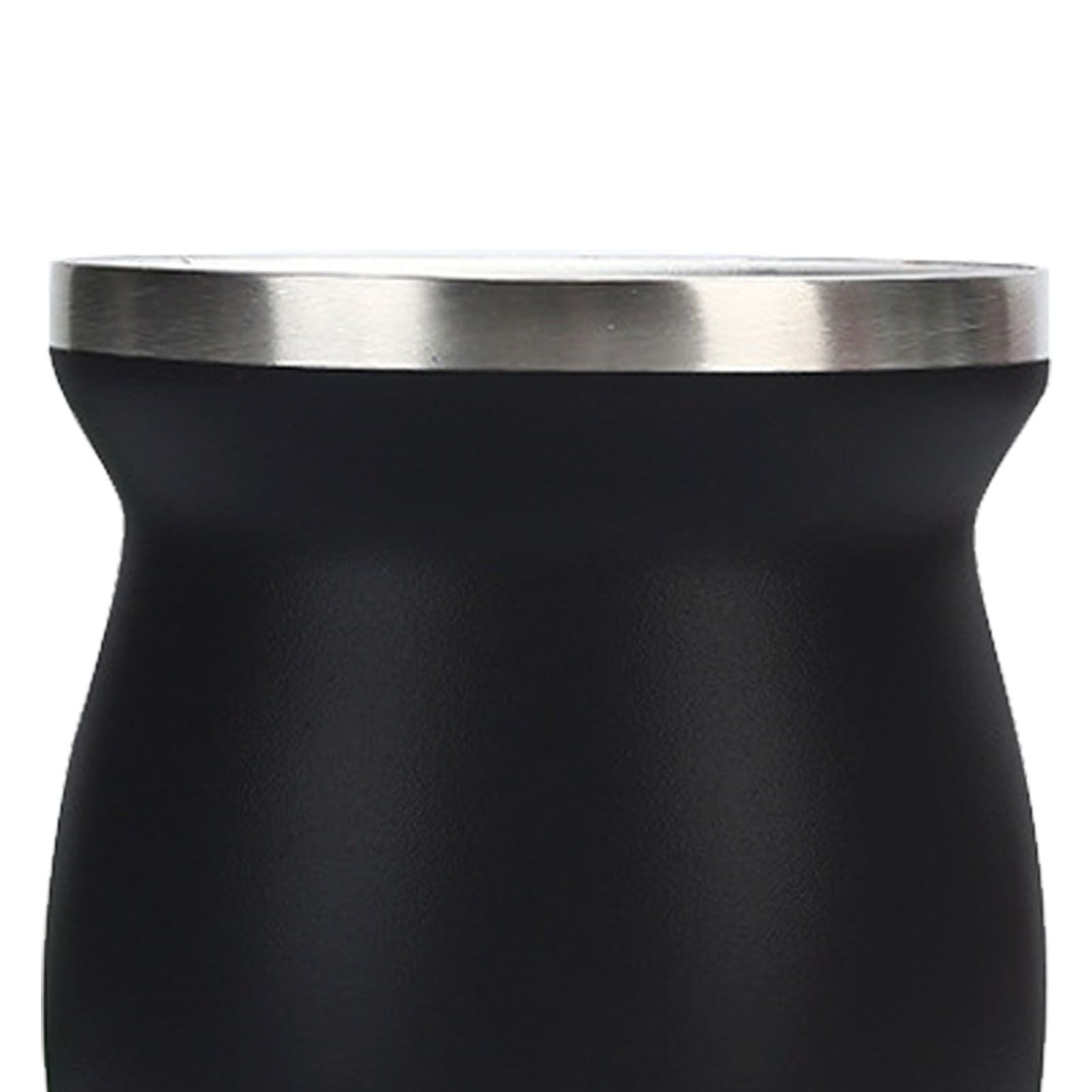 8oz 304 Stainless Steel Gourd Cup Double Layers Vacuum Insulation Cup with Straw Brush Black V1294-YM0521-3118230012111