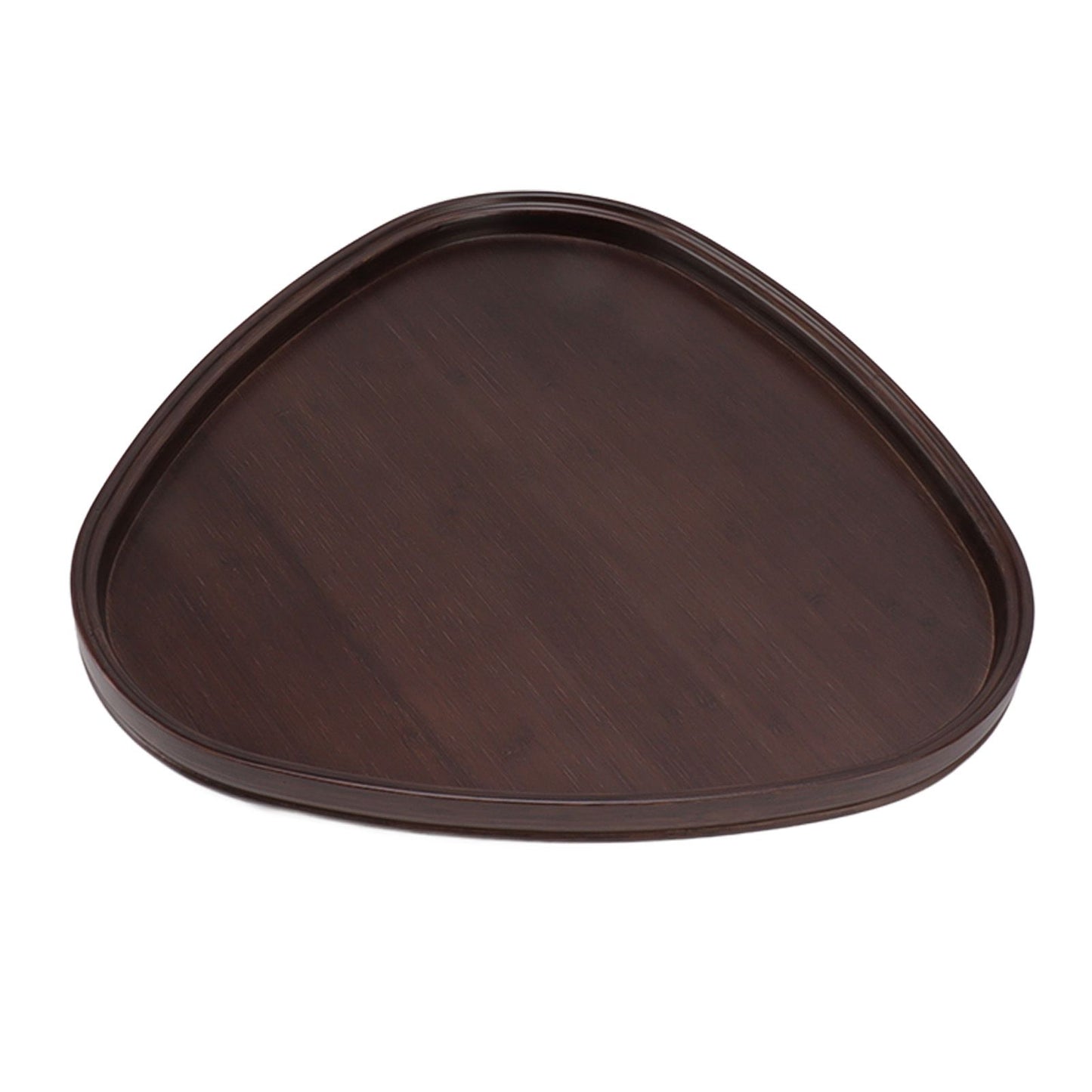 Wood Serving Tray Sturdy Bamboo Simple Elegant Triangular Multifunction Wooden Tea Tray for Cafe Office V1294-YM0521-3118230015612