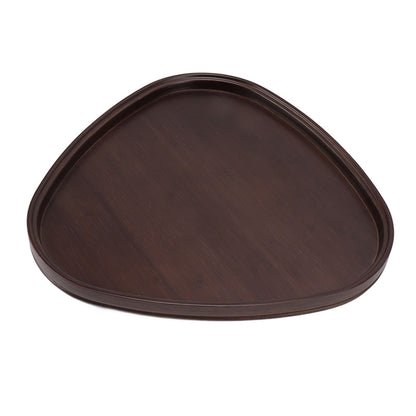 Wood Serving Tray Sturdy Bamboo Simple Elegant Triangular Multifunction Wooden Tea Tray for Cafe Office V1294-YM0521-3118230015612