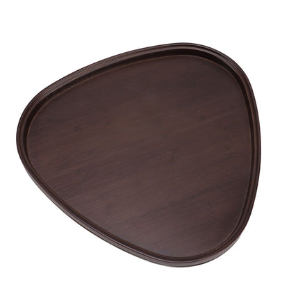 Wood Serving Tray Sturdy Bamboo Simple Elegant Triangular Multifunction Wooden Tea Tray for Cafe Office V1294-YM0521-3118230015612