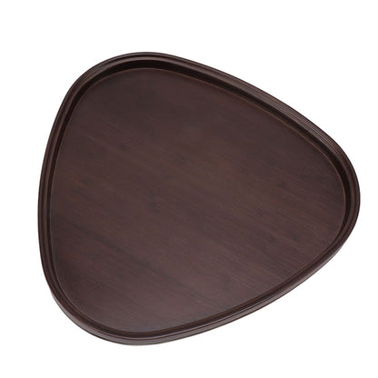 Wood Serving Tray Sturdy Bamboo Simple Elegant Triangular Multifunction Wooden Tea Tray for Cafe Office V1294-YM0521-3118230015612