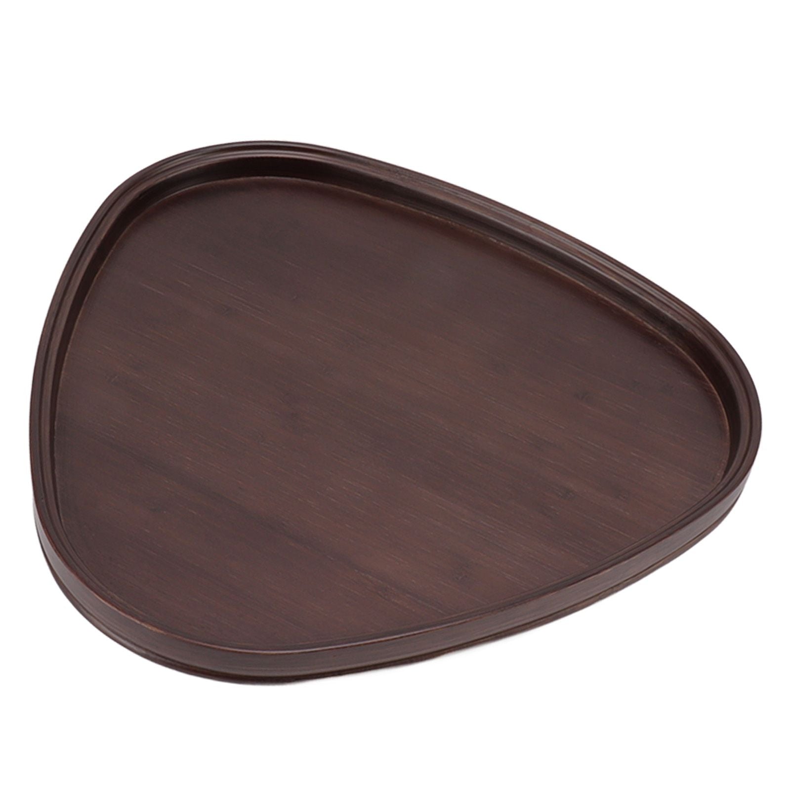 Wood Serving Tray Sturdy Bamboo Simple Elegant Triangular Multifunction Wooden Tea Tray for Cafe Office V1294-YM0521-3118230015612