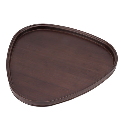 Wood Serving Tray Sturdy Bamboo Simple Elegant Triangular Multifunction Wooden Tea Tray for Cafe Office V1294-YM0521-3118230015612