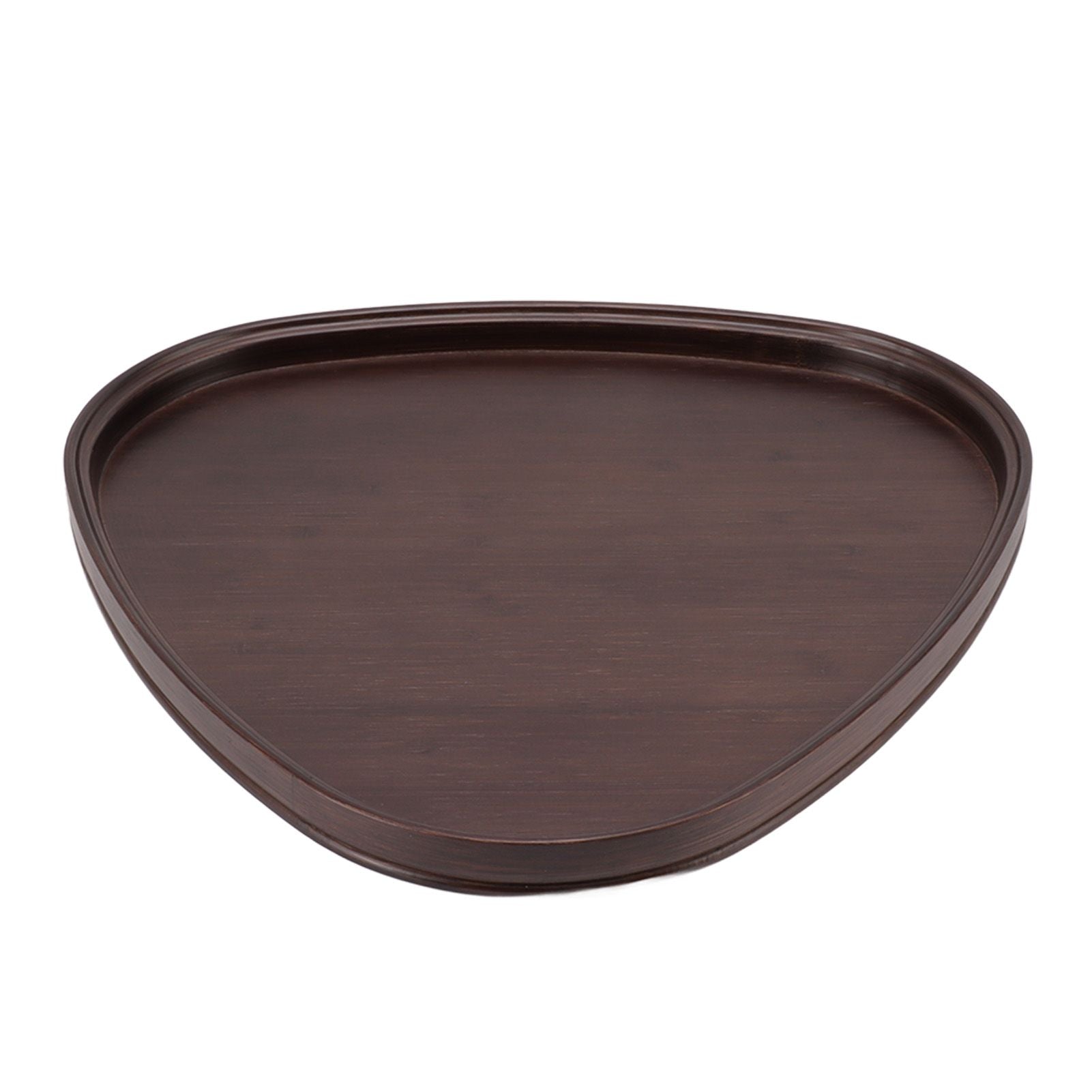 Wood Serving Tray Sturdy Bamboo Simple Elegant Triangular Multifunction Wooden Tea Tray for Cafe Office V1294-YM0521-3118230015612