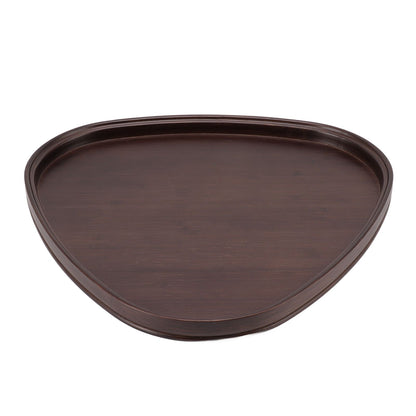 Wood Serving Tray Sturdy Bamboo Simple Elegant Triangular Multifunction Wooden Tea Tray for Cafe Office V1294-YM0521-3118230015612